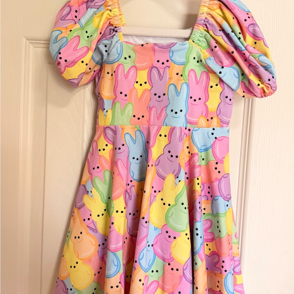 Peeps Easter puff sleeve dress size 4